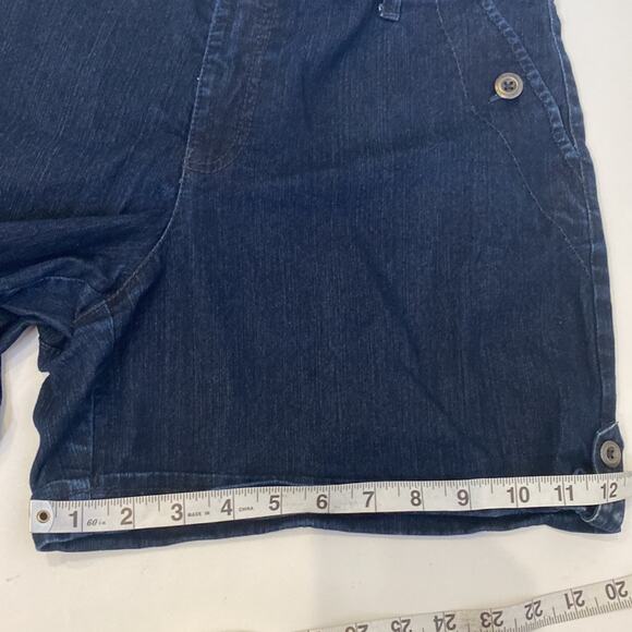 Gloria Vanderbilt Celina Dark Blue Elastic Waist Denim Jean Shorts Sz 12 - Picture 12 of 12